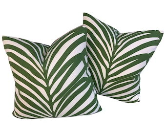 Schumacher Zebra Palm Linen/Cotton Pillow Cover