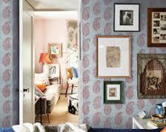 Peter Dunham Kashmir Paisley Grasscloth Wallpaper  (Packaged in 8 yd double rolls) (other colors available) FREE SHIPPING