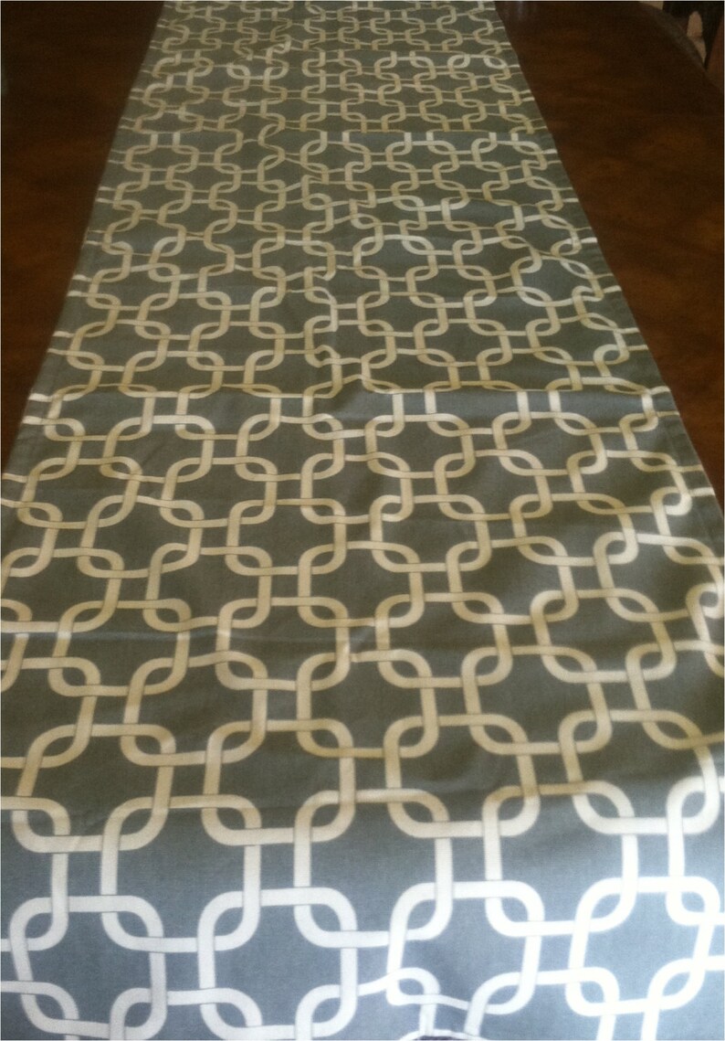 Gray and Cream Lattice Table Runner up to 88 Long Etsy