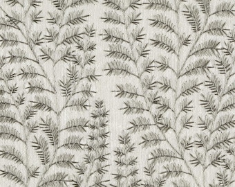 Prasana Embroidered Leaf Linen Fabric - Other Colors Available