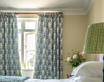 Custom Designer Block Print Mughal Drapes: You pick the fabric and style - Lined
