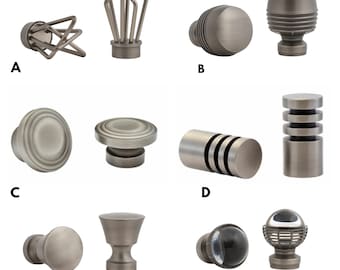 Kirsch Designer Metals Curtain Rod Finials 1 3/8"