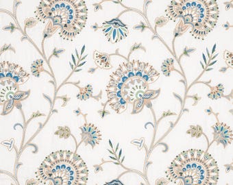 Designer Marquis Medallion Embroidered Drapes - Lined