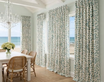 Custom Designer Brunschwig and Fils Les Touches Drapes: You pick the fabric and style - Lined