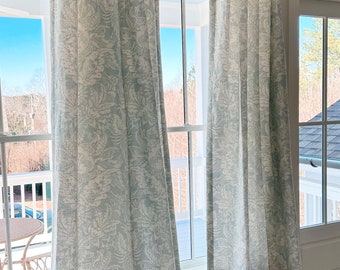Custom Designer Chardonnet Damask Drapes You pick the fabric and style - Lined