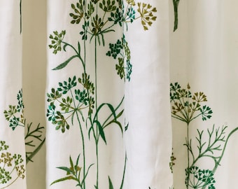 Custom Designer Angelica Embroidered Linen Drapes: You pick the fabric and style - Lined