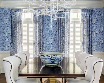 Designer China Seas Arbre De Matisse Linen Drapes - Lined