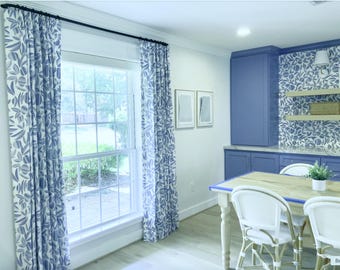 Custom Designer Striped Garden Drapes - Lined