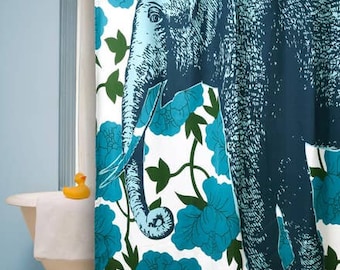 Thomas Paul Elephant Floral Shower Curtain