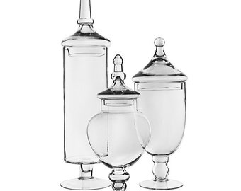 Glass Apothecary Jars (Large Size Options)