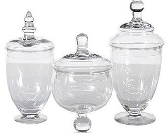 Glass Apothecary Jars (Medium Size Options)