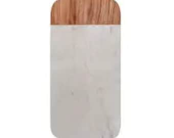 Everly Marble and Wood Serving Board