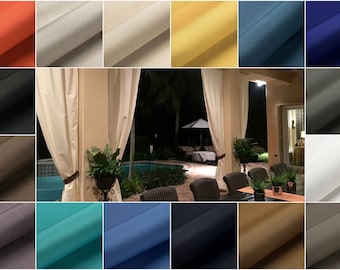 Designer Custom Outdoor Stripe and Solid Patio Drapes - You pick the style and colors