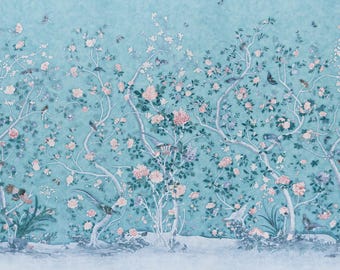 F Schumacher Les Oiseaux Wallpaper Panel Set - FREE SHIPPING (Packaged as a set) (other colors available)
