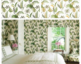 F. Schumacher Les Fougeres Wallpaper (Packaged in double rolls)  (other colors available)