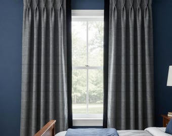 Designer Theo Polo Plaid Wool Drapes - Lined