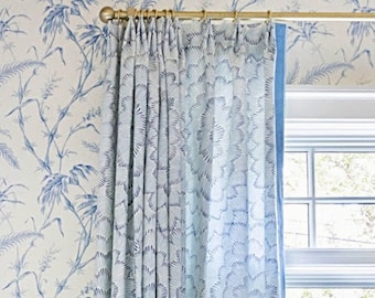 Custom Designer Schumacher Feather Bloom Drapes: You pick the fabric and style - Lined