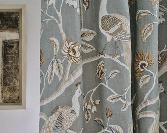 Fernanda linen Embroidered Fabric by the yard (other colors available) FREE SHIPPING
