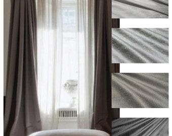 Gray Silk Dupioni Drape with Lining - You pick the color and style