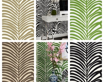 F. Schumacher Zebra Palm Wallpaper (Packaged in double rolls)  (other colors available)