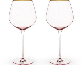 Rose Crystal Wine Glasses