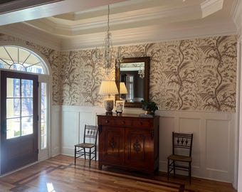 Brunschwig & Fils Bird and Thistle Wallpaper (Priced and sold by 11-yard rolls) (other colors available)