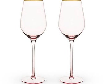 Rose Crystal Wine Glasses