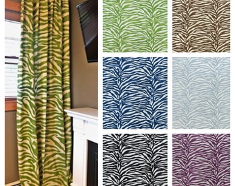 Custom Designer Serengeti Drapes You pick the fabric and style - Lined