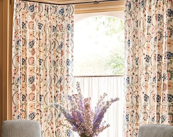 Custom Designer Zaviera Embroidered Drapes: You pick the fabric and style - Lined