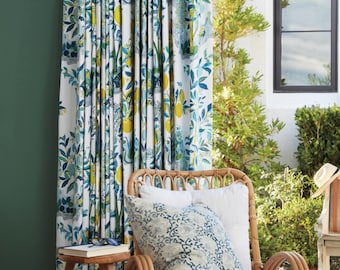 Custom Designer Citrus Garden Drapes - Lined- Other colors available
