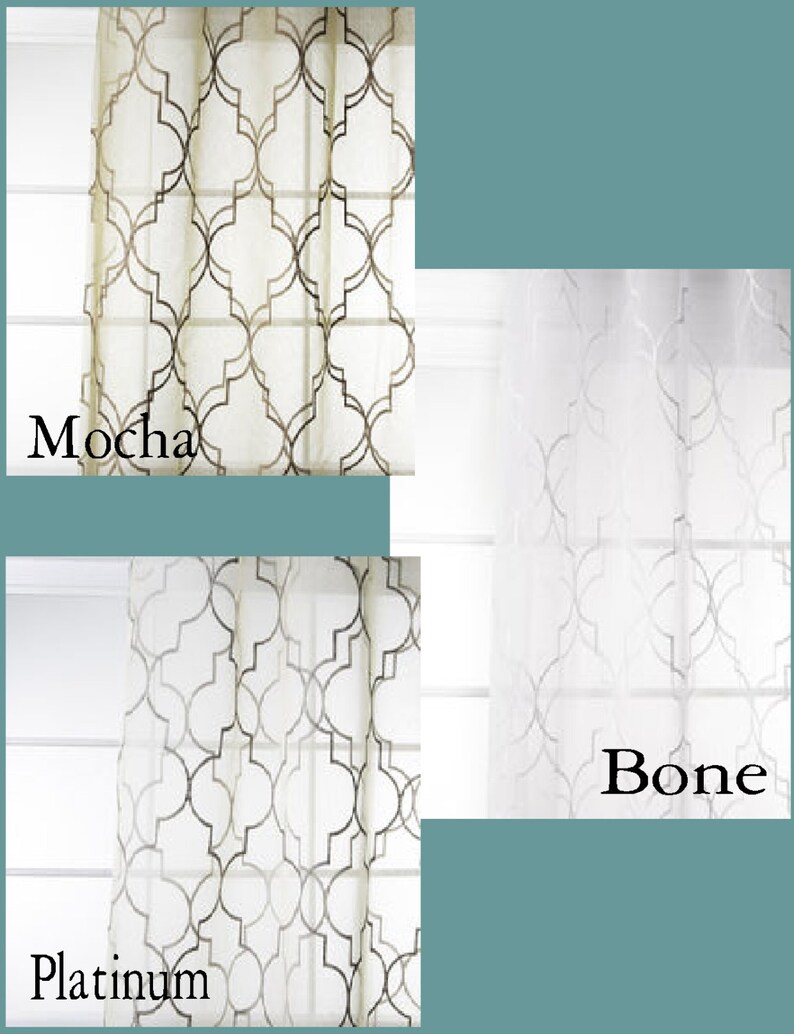 Custom Modern Fretwork Sheer Drapes
