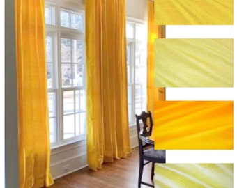 Yellow Silk Dupioni Drape with Lining - You pick the color