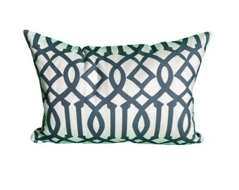 Blue and White Trellis Pillow Cover