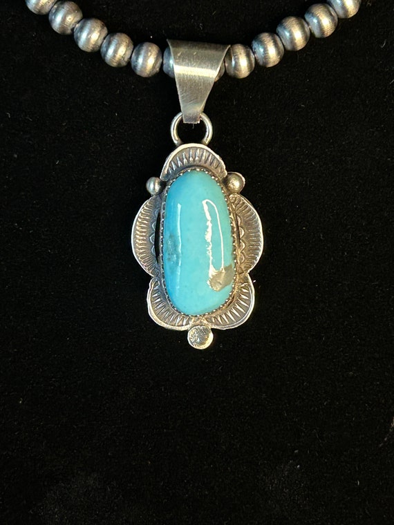 Native American Navajo Sterling Silver Kingman Turquo… - Gem