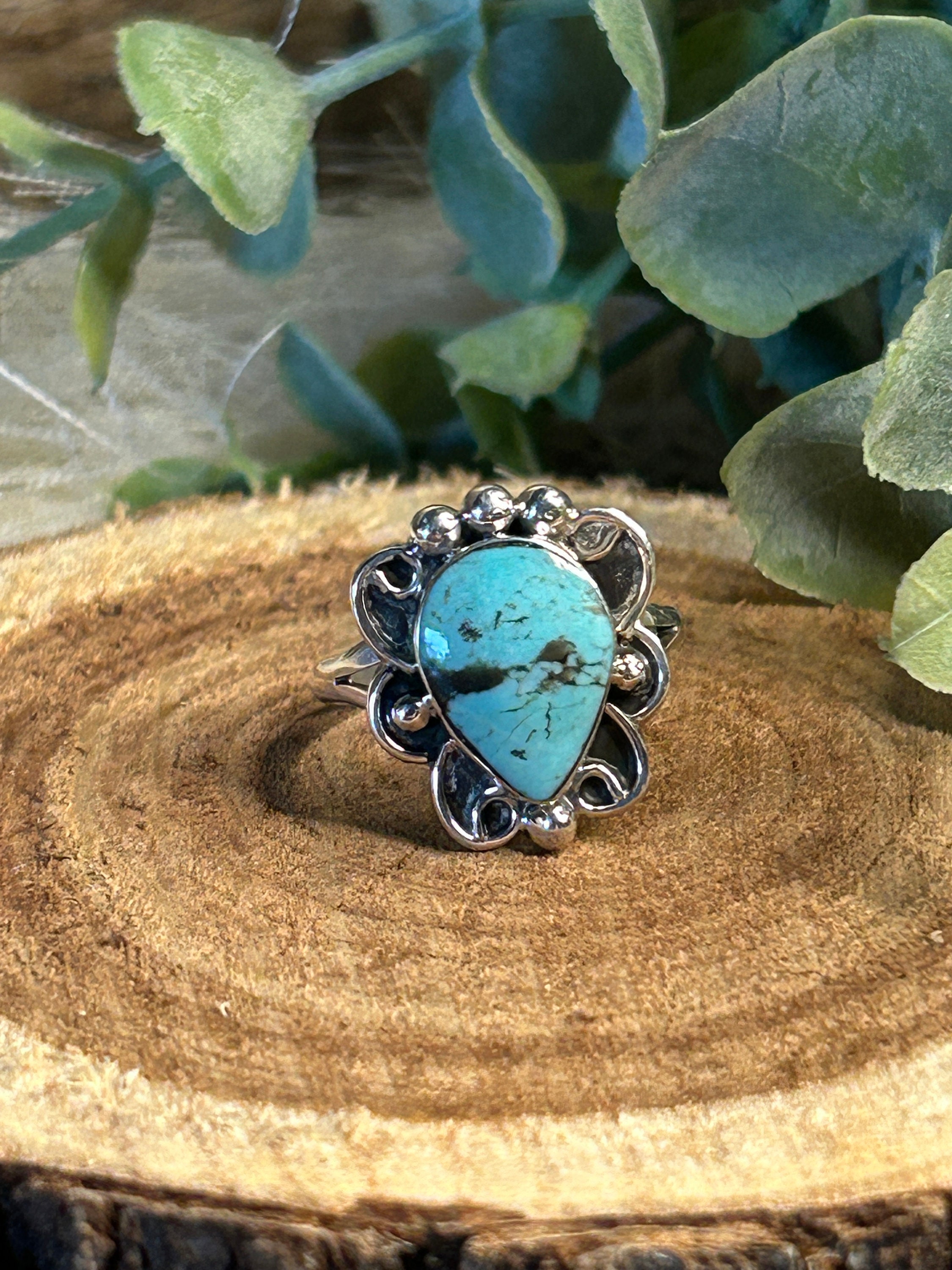 Native America Navajo Sterling Silver Turquoise Ring by