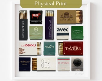 West Loop Matchbox Fine Art Print, Chicago Matches, Vintage Chicago Matchbooks, Bar Cart Art, Realistic Match Print, West Loop Fulton Market