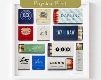 Charleston Matchbox Fine Art Print, Charleston South Carolina Poster, Vintage Charleston SC Matchbooks, Bar Cart Art, Realistic Match Print