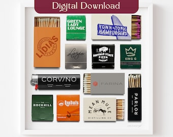 Kansas City Crossroads Matchbox Fine Art Print, KC Matches, Vintage Kc Matchbooks, Bar Cart Art, Realistic Match Print, Downtown KCMO Poster