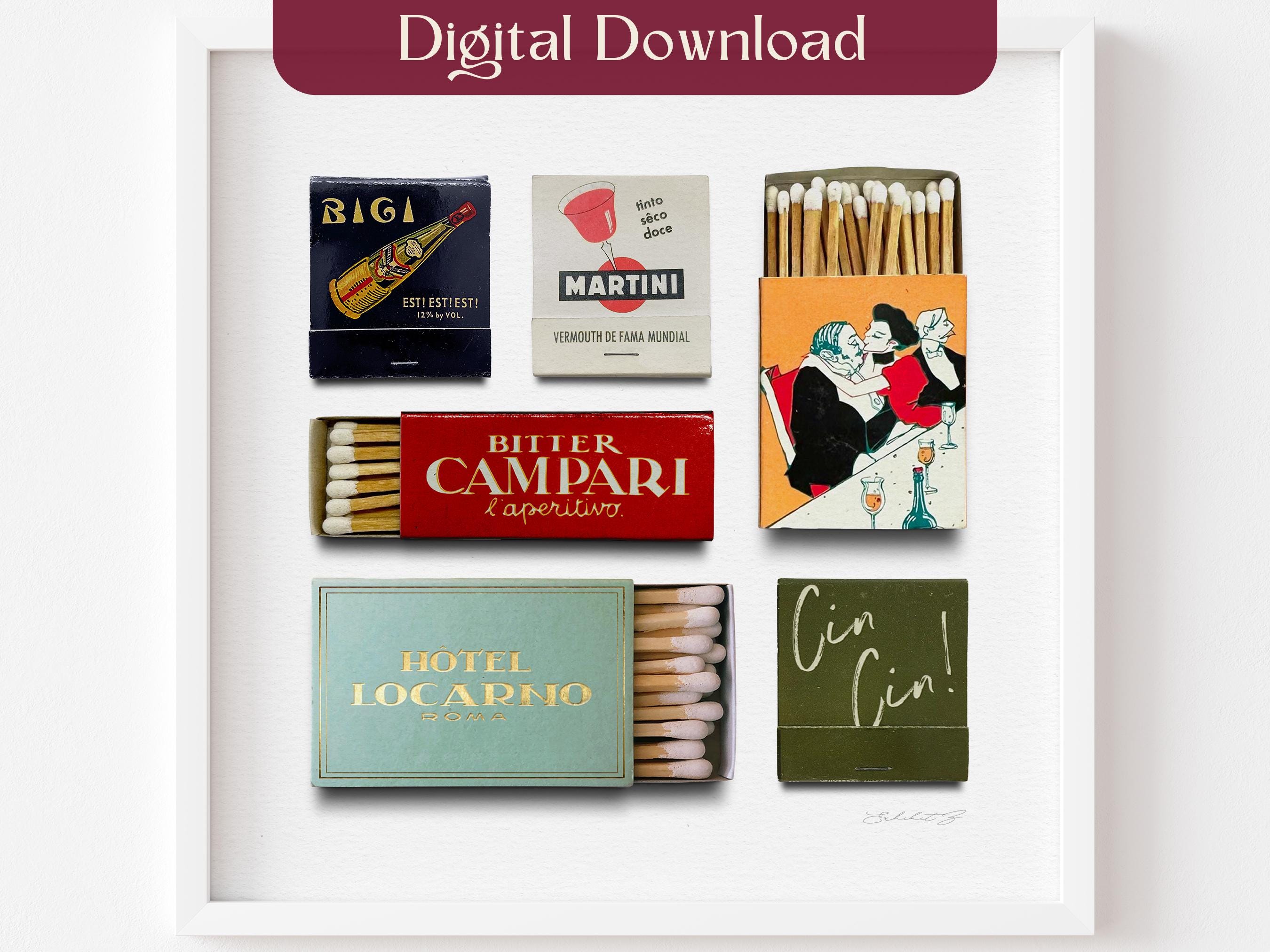 Vintage Matchbox Fine Art Print, Italy Matches, Vintage Vintage Matchbox Fine Art Print, Italy Matches, Vintage