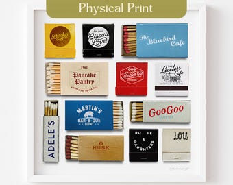 Nashville Matchbox Art Print, Nashville TN Matches, Cool Matchbooks Poster, Bar Cart Art, Realistic Match Print, Nashville Bachelorette Gift