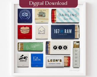Charleston Matchbox Fine Art Print, Charleston South Carolina Art Poster, Charleston SC Matchbooks, Bar Cart Art, Realistic Match Print