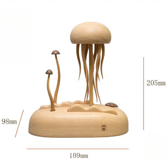 Wooden Jellyfish，100% Hand-made ，creative Desktop Ornament，best