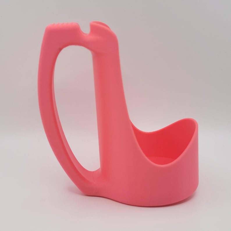 3D Printed Soda Can Holder with Handle Grip Hot Pink