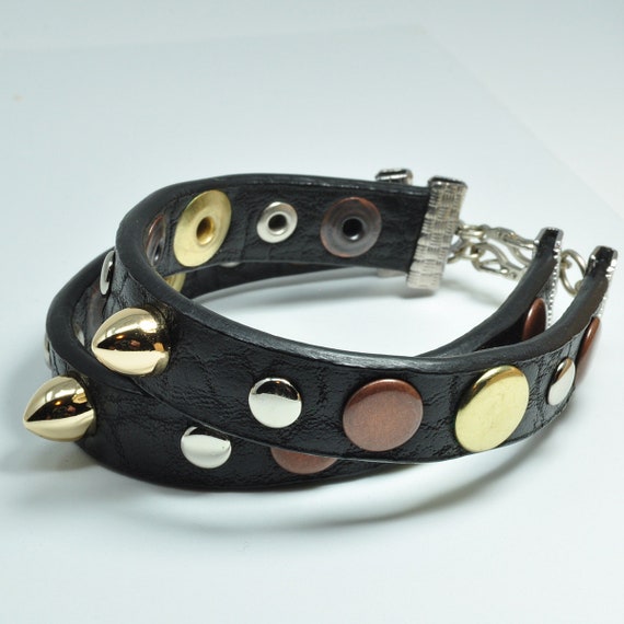 Goth leather bracelets deals