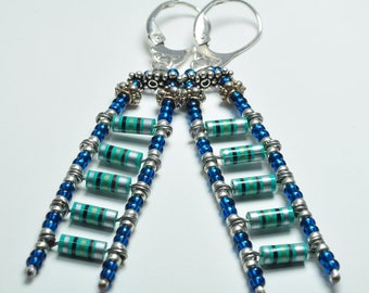 Retro Futuristic Up-cycled Resistor Earrings, Tech Gift Circuit Geek Nerd for Her