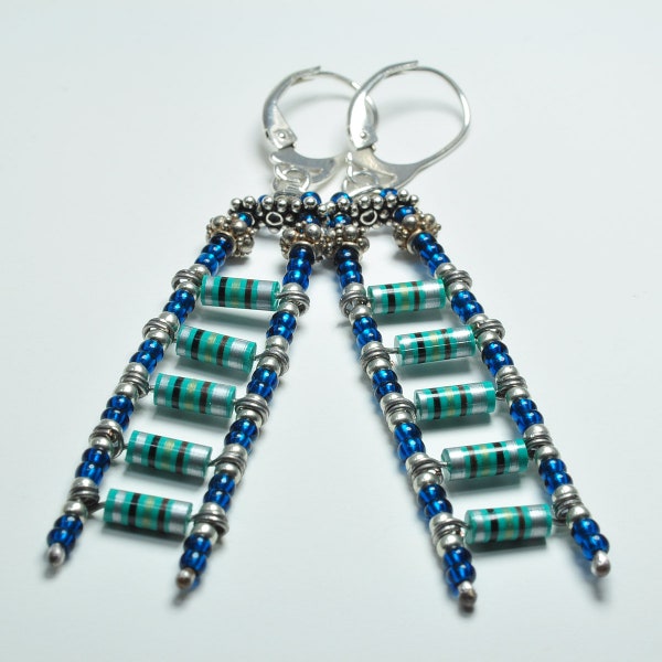 Retro Futuristic Up-cycled Resistor Earrings, Tech Gift Circuit Geek Nerd for Her