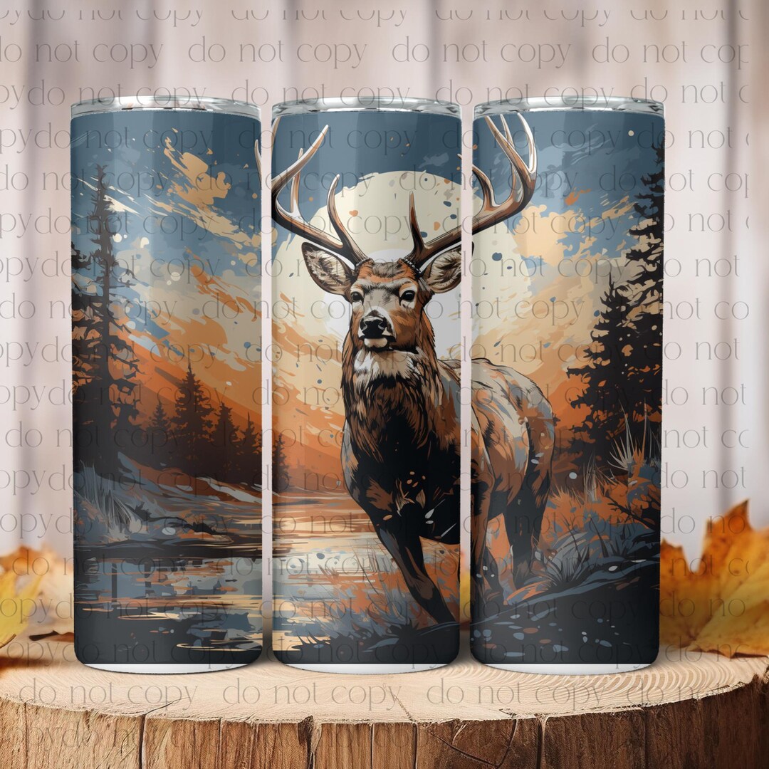 Buck Deer Seamless Tumbler Wrap PNG, 20 Oz Sublimation Tumbler Design ...