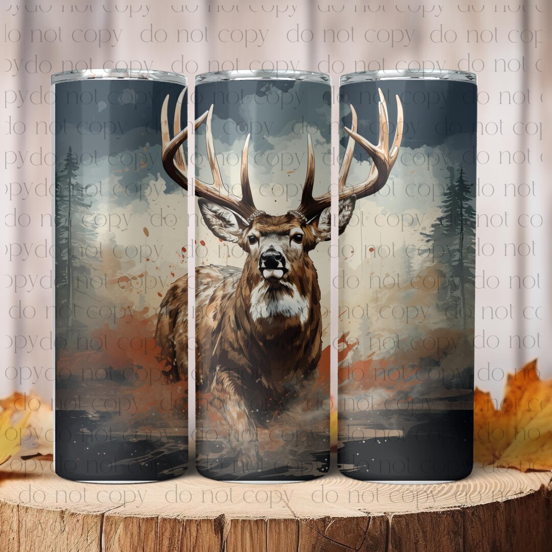 Buck Deer Seamless Tumbler Wrap PNG, 20 Oz Sublimation Tumbler Design ...