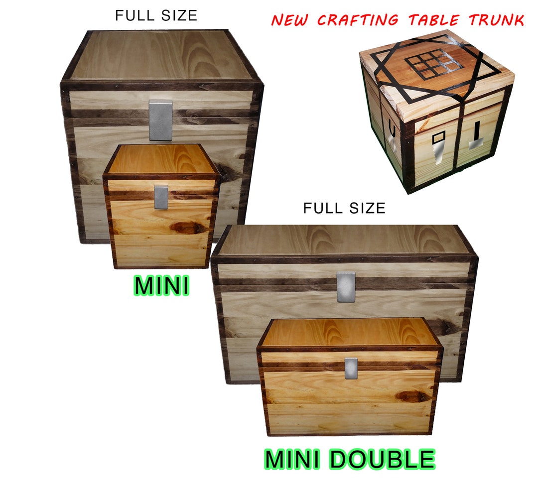 New Mini Minecraft Inspired Trunks Solid Wood Furniture Etsy