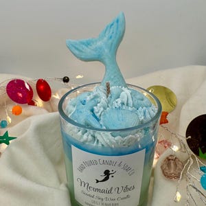 Mermaid Soy Wax Candle | Beachy Decor | Soy Wax Candle | Mermaid Vibes | Mermaid Lovers | Seashells | Dessert Candle | Beachy Scents